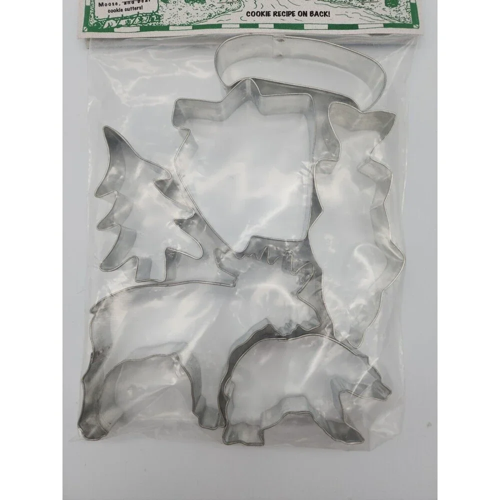 Stoney Creek Cookie Cutters Metal Set of 6 HS337 & Recipe Wildlife Outdoor